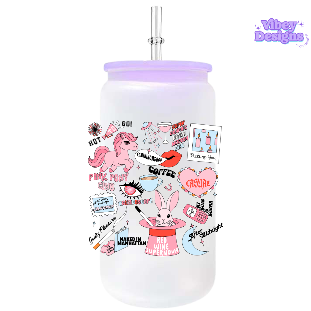 UV-DTF Transfer for Bottle, Glass, Mug, Diary - Guilty Pleasure