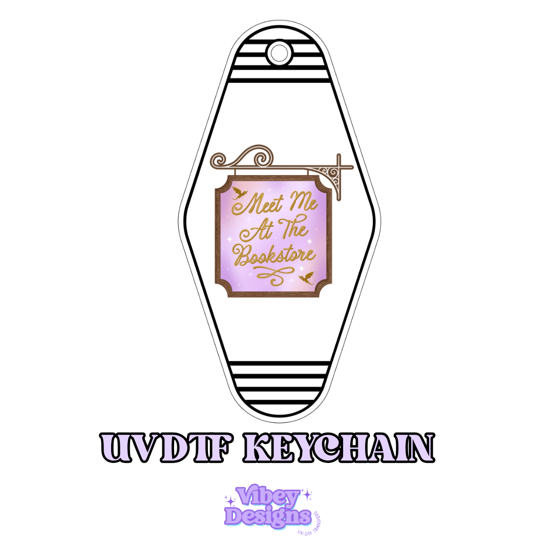 RTS Motel Keychain | Shot glass Decal - Meet me at the bookstore