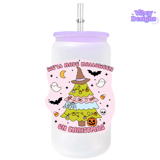 UV-DTF Transfer for Bottle, Glass, Mug, Diary - Halloween on Christmas