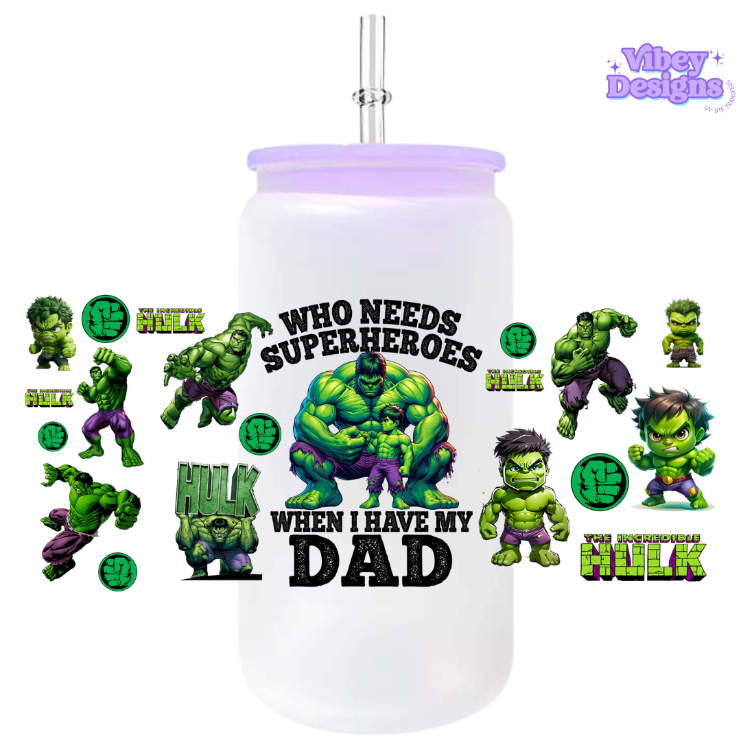 Uv Dtf Wrap For 16oz Libbey Glass - Who Needs a Supehero