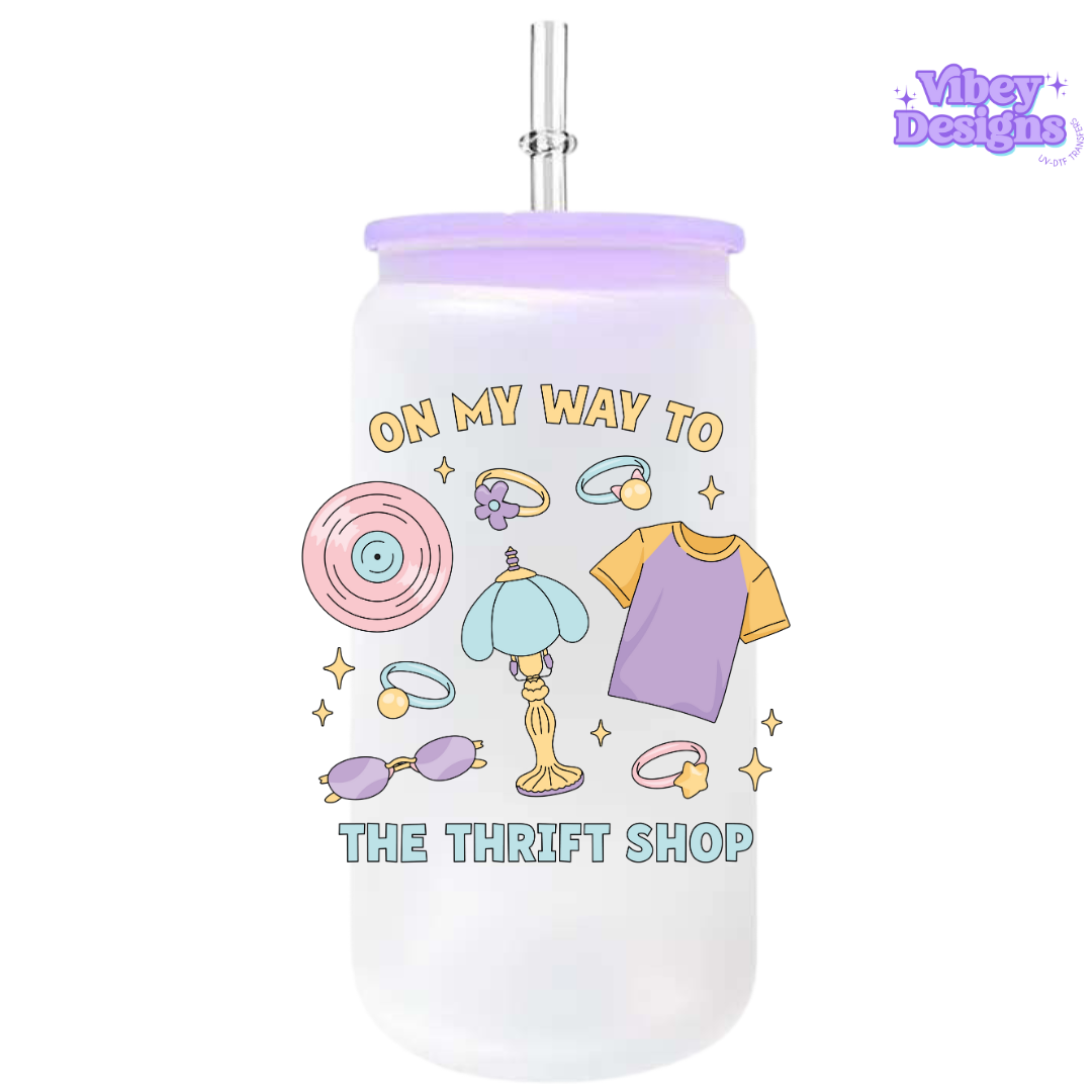 UV-DTF Transfer for Bottle, Glass, Mug, Diary - Onw to the thrift store