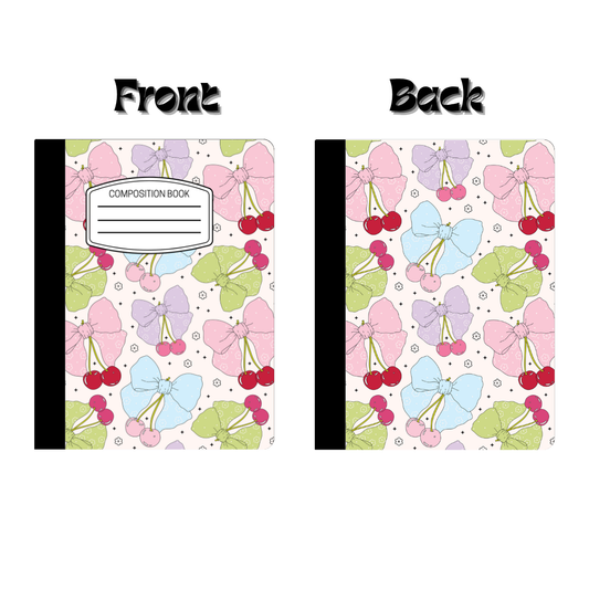 Composition Notebook - Bows & Cherries