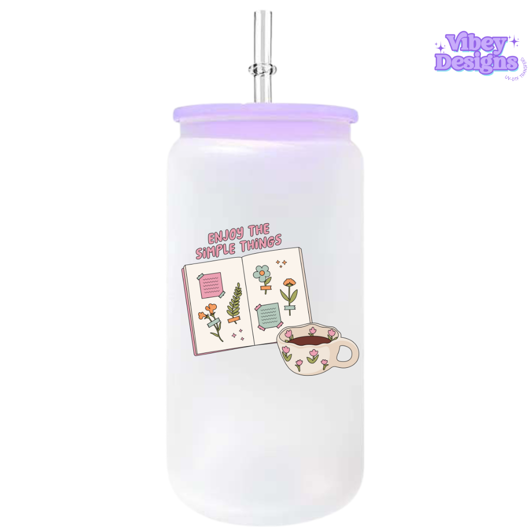 UV-DTF Transfer for Bottle, Glass, Mug, Diary - Enjoy the simple things