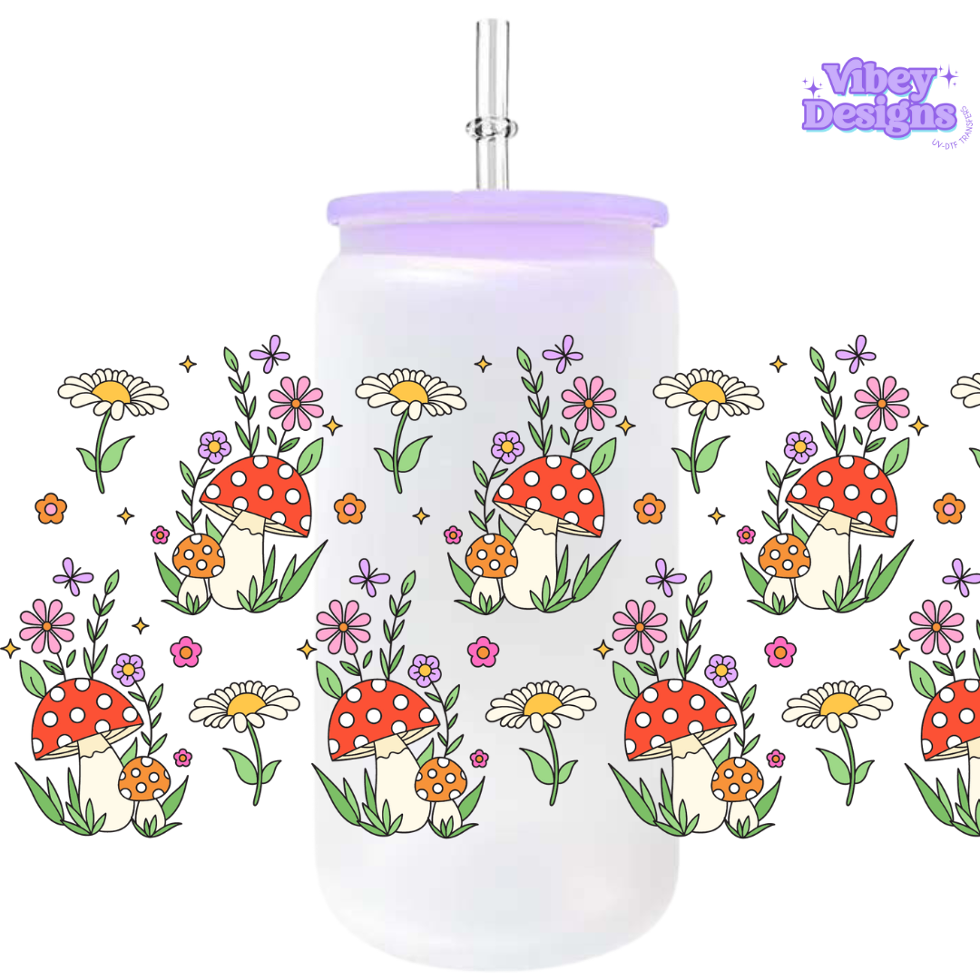 Uv Dtf Wrap For 16oz Libbey Glass - Mushie Garden