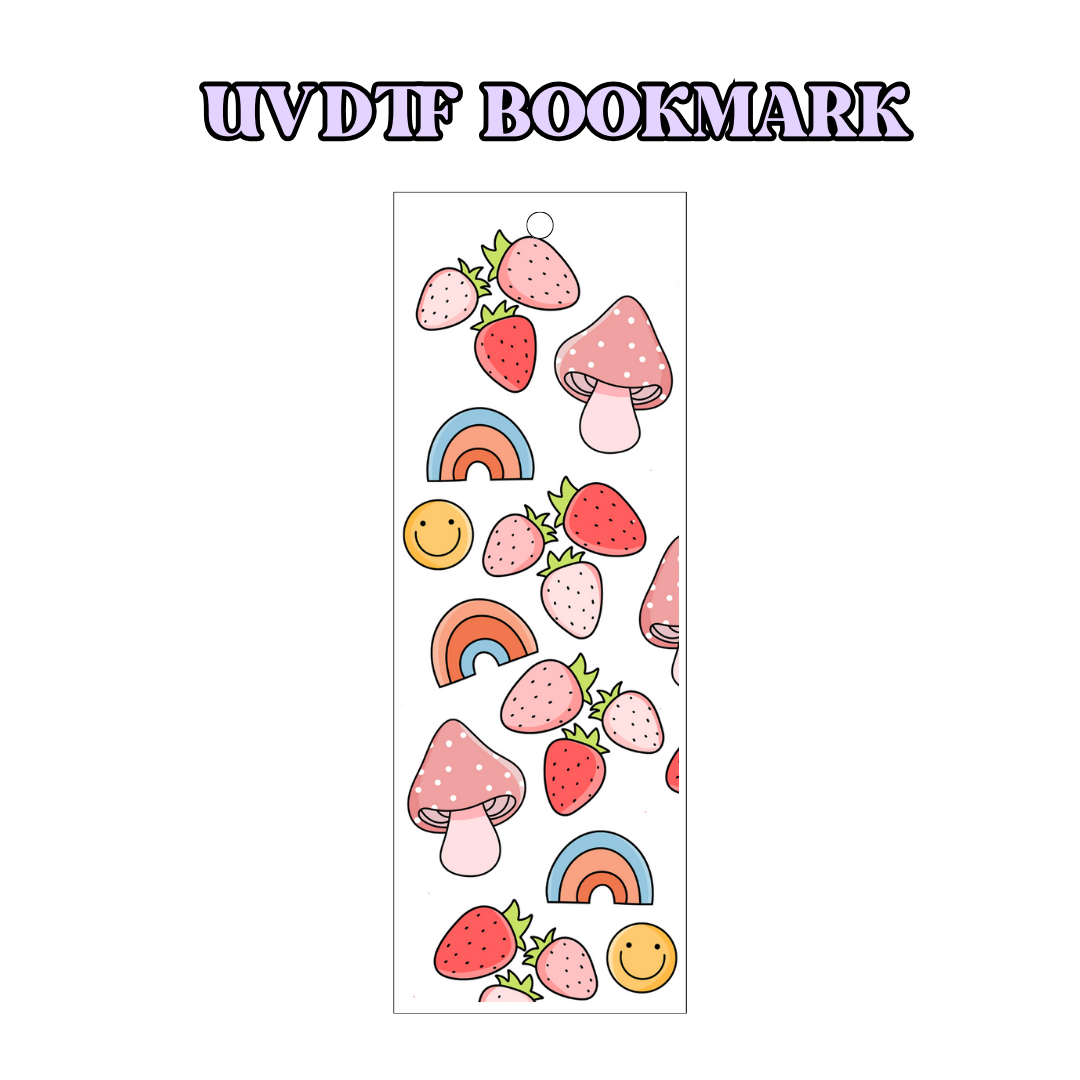 UV-DTF Bookmark Transfer - Retro Strawberries