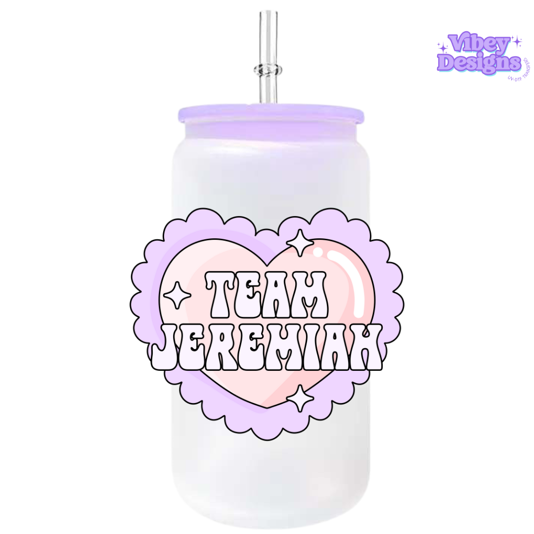 UV-DTF Transfer for Bottle, Glass, Mug, Diary - Team Jerimiah