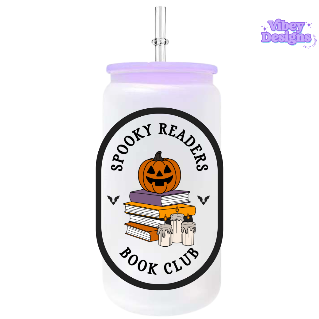 UV-DTF Transfer for Bottle, Glass, Mug, Diary - Spooky Readers Book Club