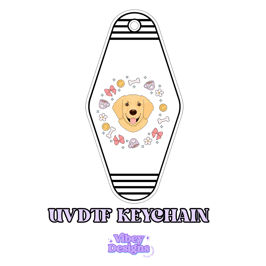 RTS Motel Keychain | Shot glass Decal - Golden Retriever