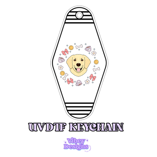 RTS Motel Keychain | Shot glass Decal - Golden Retriever