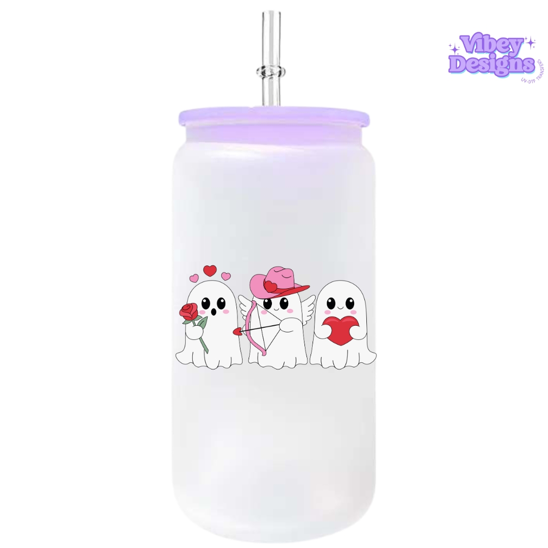 UV-DTF Transfer for Bottle, Glass, Mug, Diary - Valentine Howdy Ghost