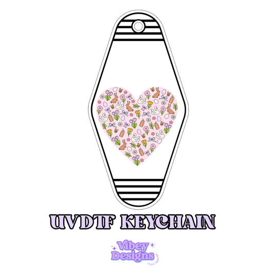 RTS Motel Keychain | Shot glass Decal - Spring Bunny Heart