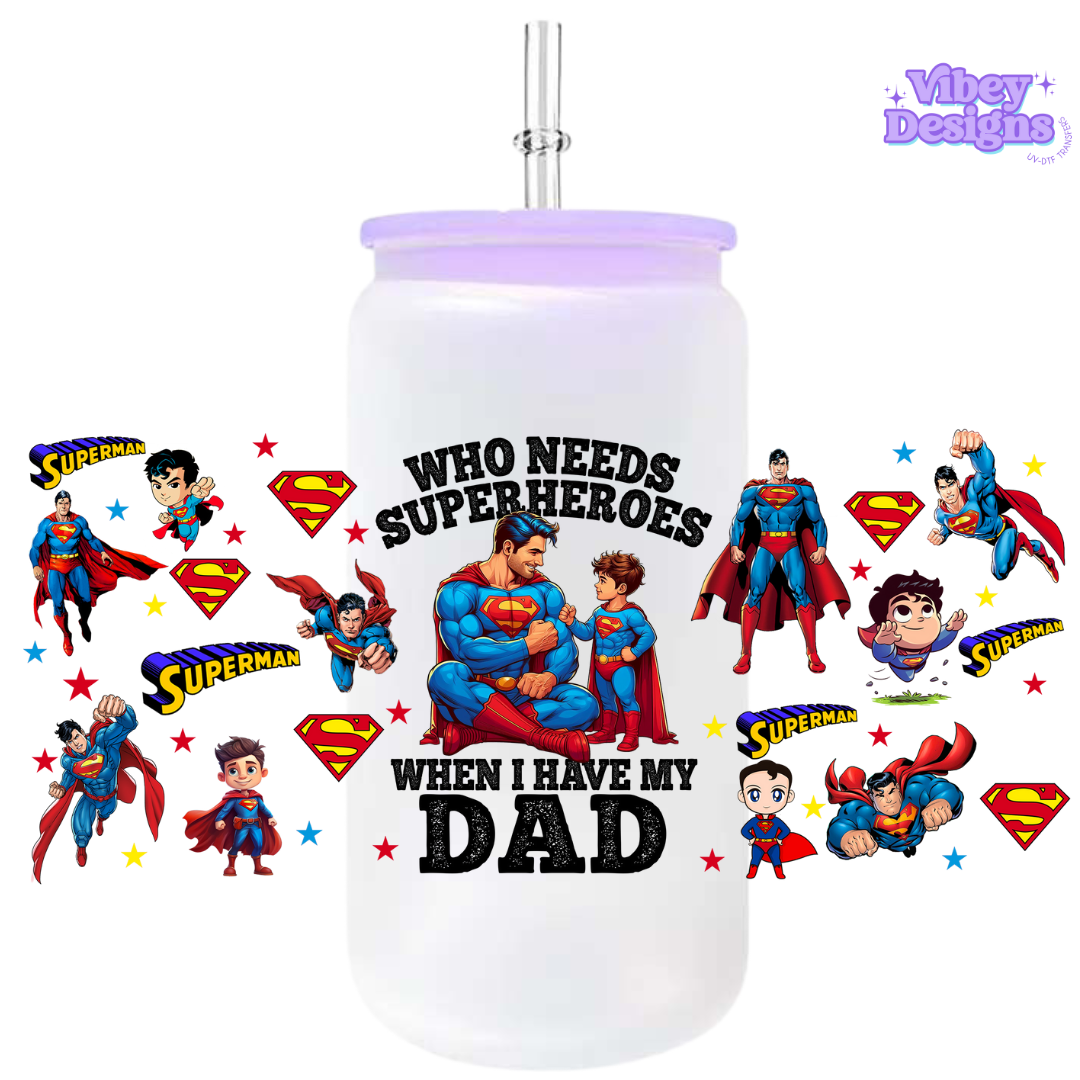Uv Dtf Wrap For 16oz Libbey Glass - Who Needs a Supehero