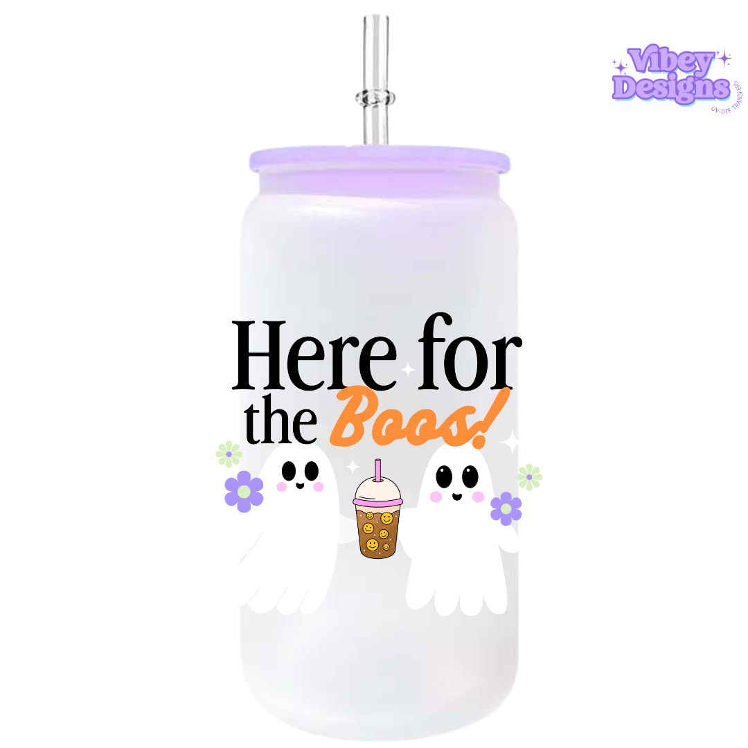 UV-DTF Transfer for Bottle, Glass, Mug, Diary - Here for the boos orange