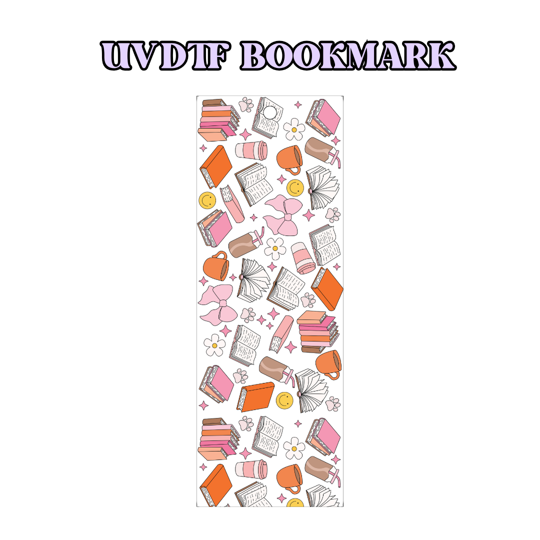 UV-DTF Bookmark Transfer - Orange Books & Bow's