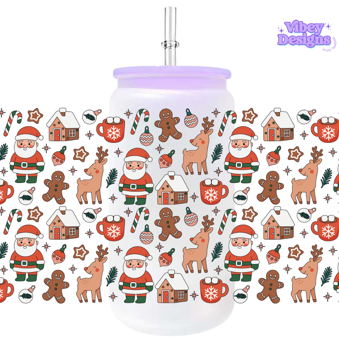 Uv Dtf Wrap For 16oz Libbey Glass - Xmas Things 2