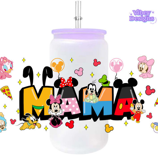 Uv Dtf Wrap For 16oz Libbey Glass - Cartoon Mama