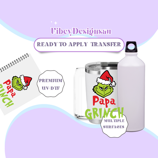 RTS UV-DTF Transfer for Bottle, Glass, Mug, Diary - Christmas Papa