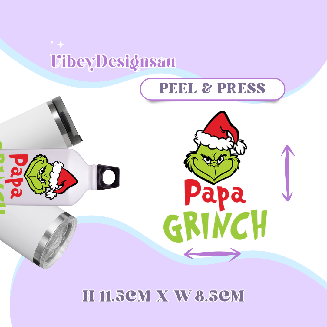 RTS UV-DTF Transfer for Bottle, Glass, Mug, Diary - Christmas Papa