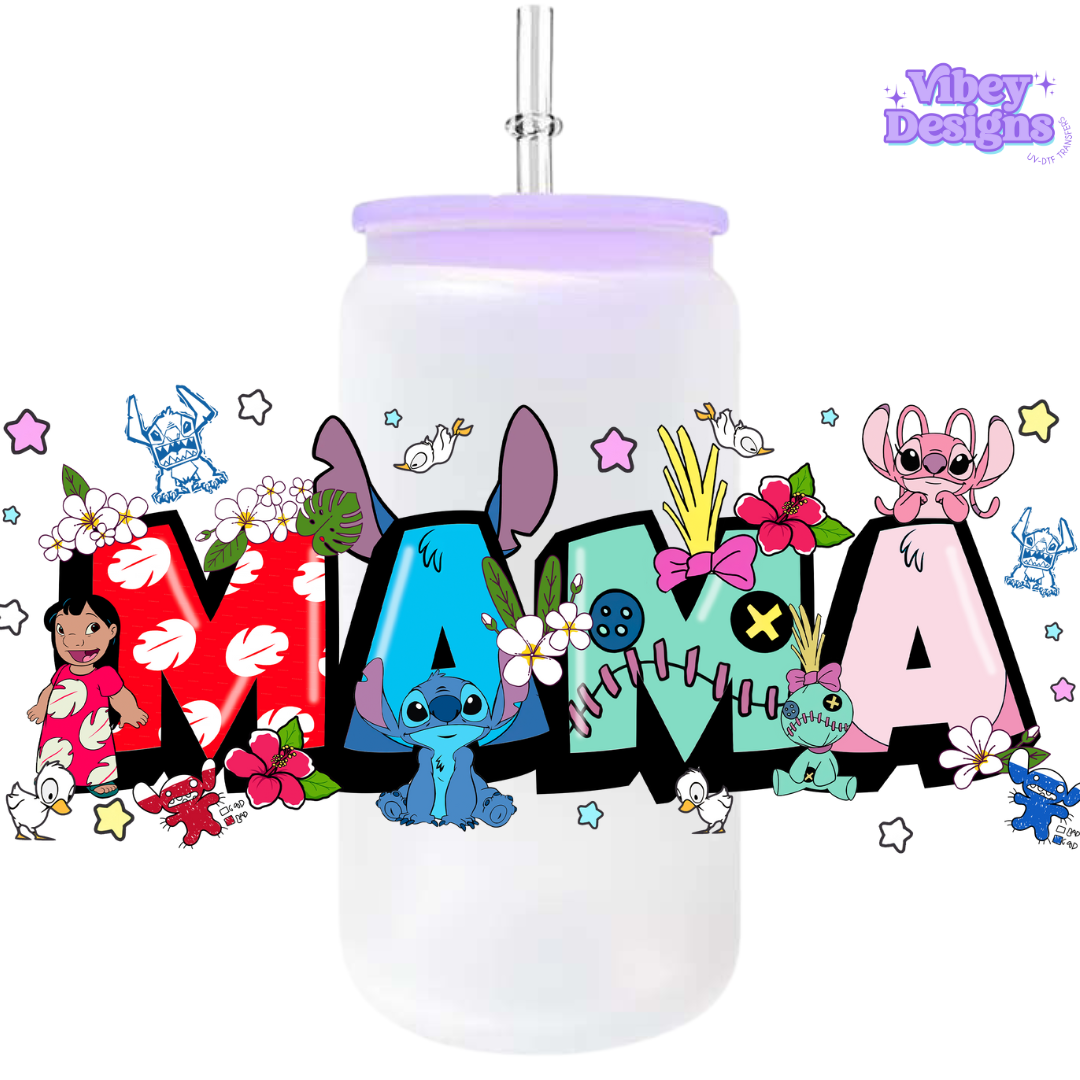 Uv Dtf Wrap For 16oz Libbey Glass - Cartoon Mama