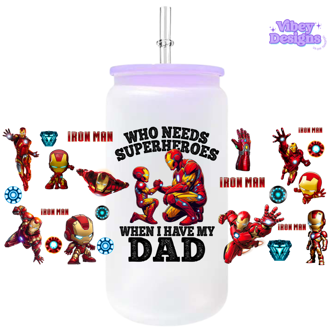 Uv Dtf Wrap For 16oz Libbey Glass - Who Needs a Supehero