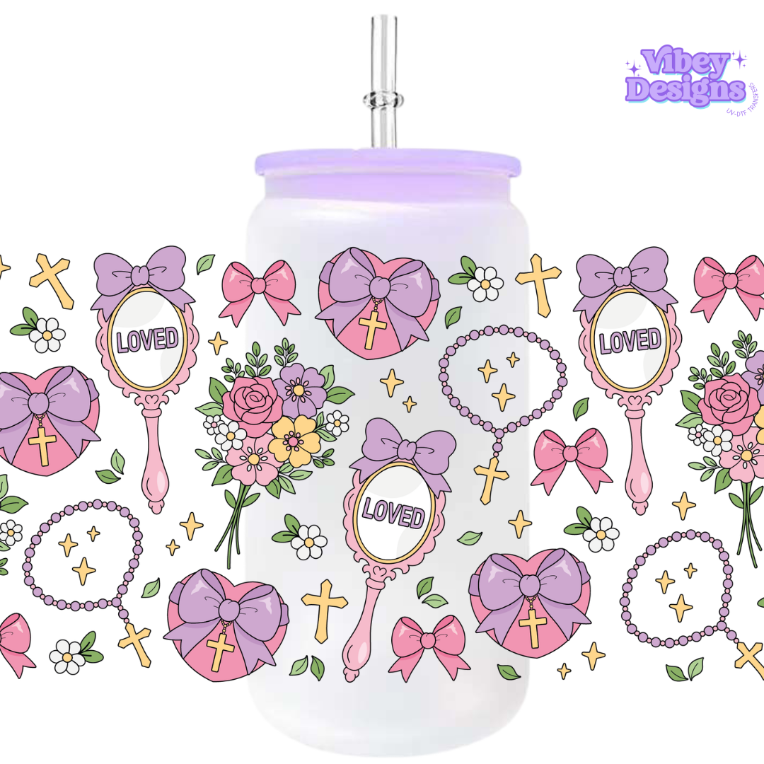 Uv Dtf Wrap For 16oz Libbey Glass - R04 Loved Cup