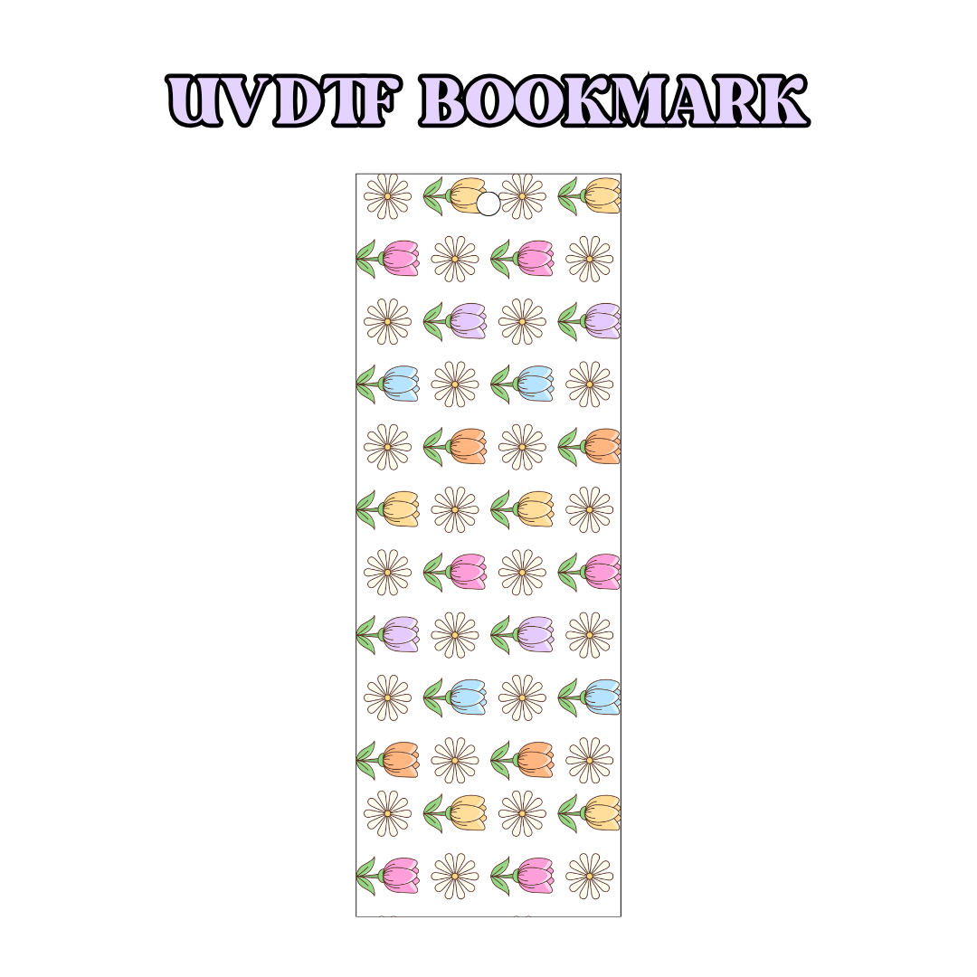 UV-DTF Bookmark Transfer BM29 - Tulips and Daisies