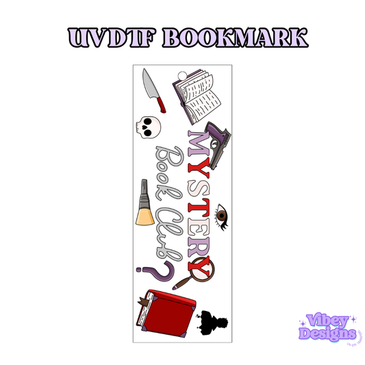 UV-DTF Bookmark Transfer - Mystery Book Club