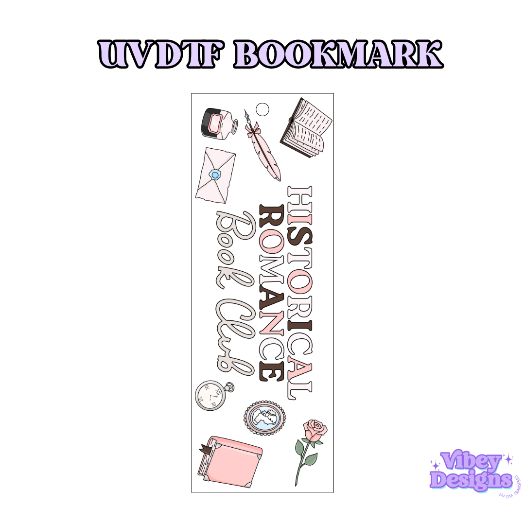 UV-DTF Bookmark Transfer - Historical Romance Book Club