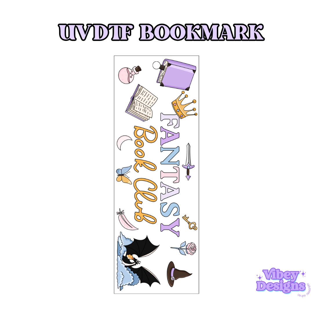 UV-DTF Bookmark Transfer - Fantasy Book Club