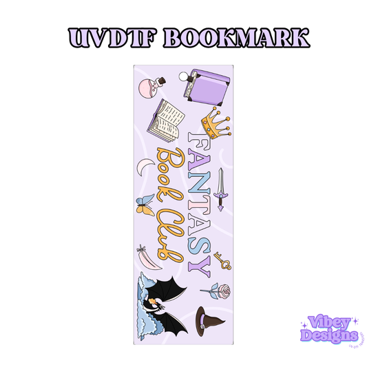 UV-DTF Bookmark Transfer - Fantasy Book Club