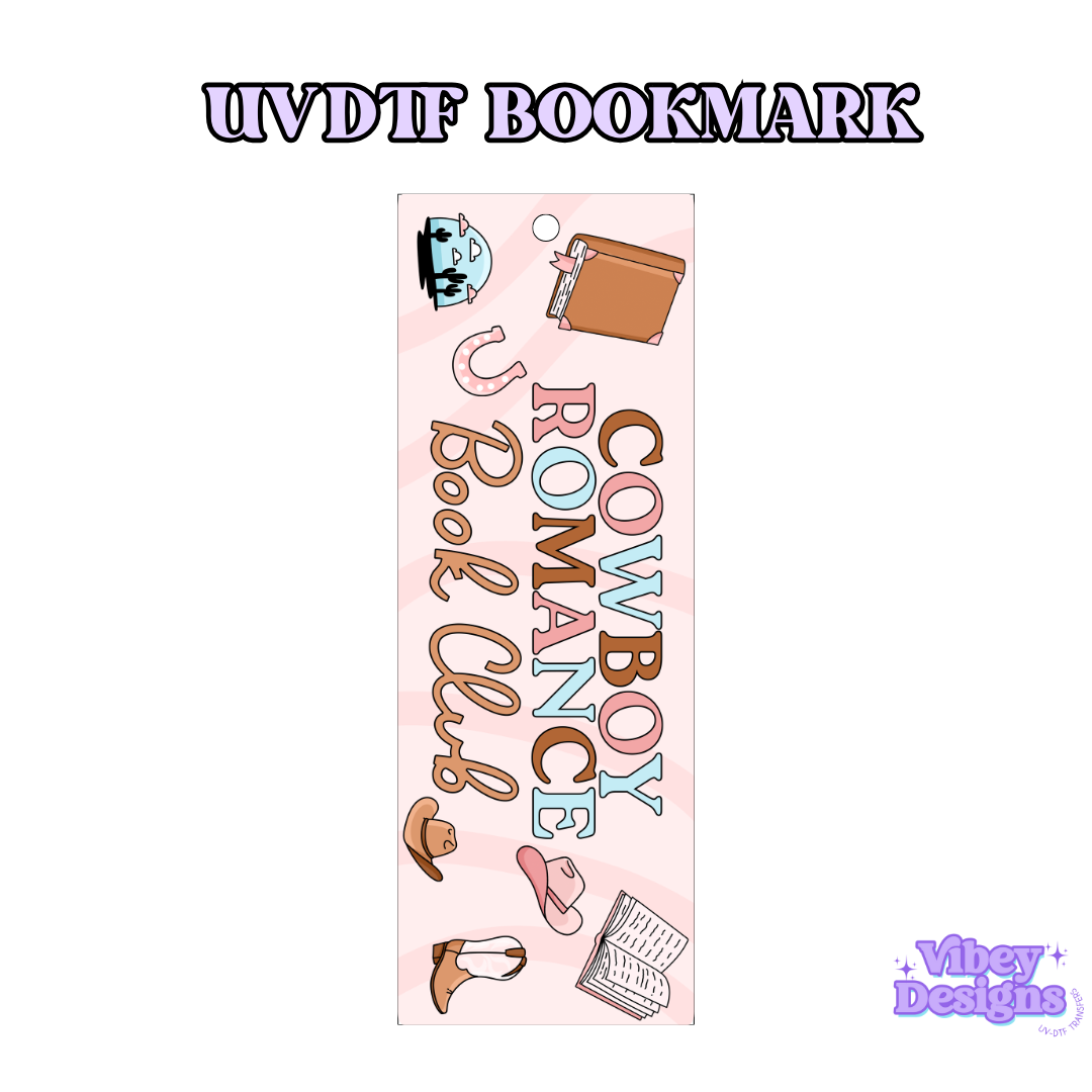 UV-DTF Bookmark Transfer - Cowboy Romance Book Club