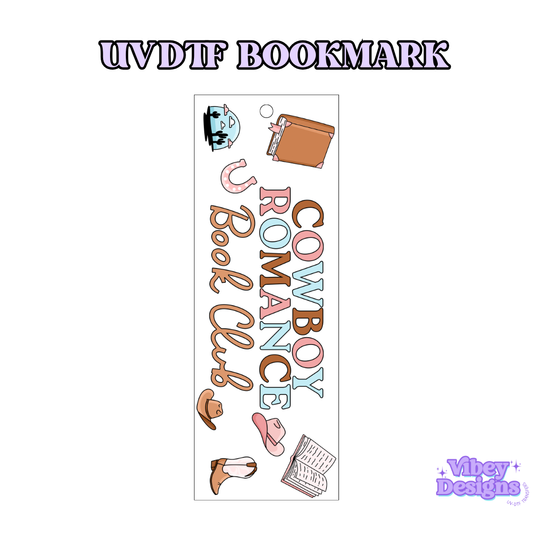 UV-DTF Bookmark Transfer - Cowboy Romance Book Club