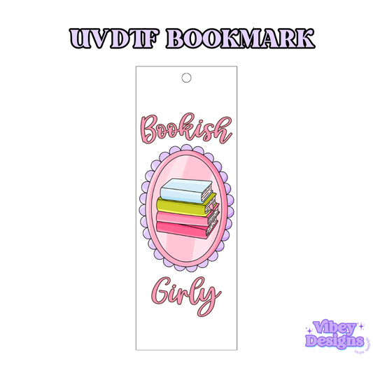 UV-DTF Bookmark Transfer - Bookish Girly