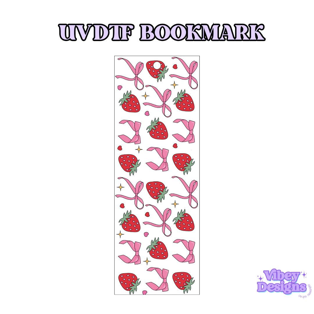 UV-DTF Bookmark Transfer - Bows and Berries
