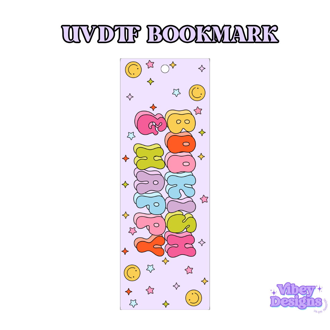 UV-DTF Bookmark Transfer - Bookish and Happy