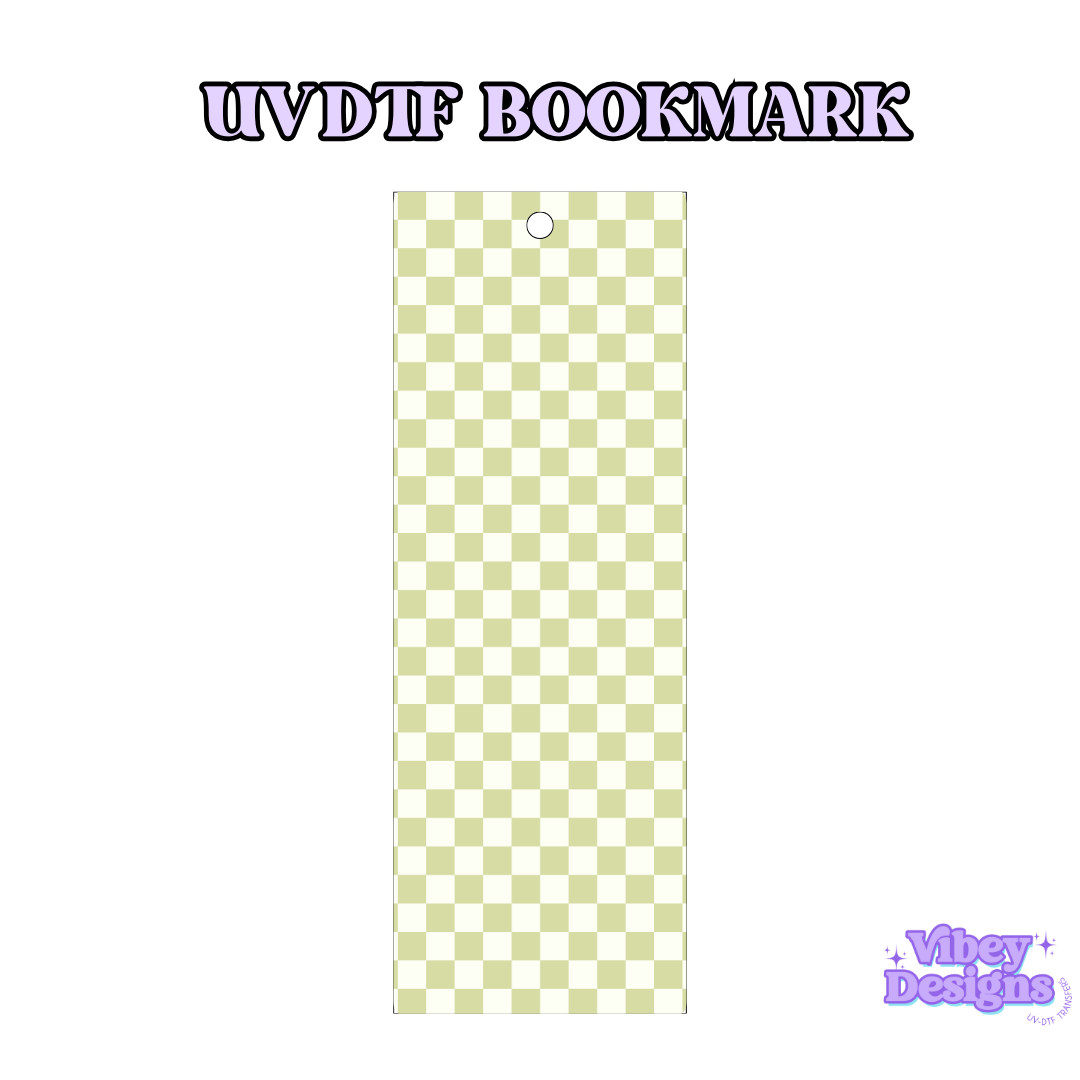 UV-DTF Bookmark Transfer - Green Checker