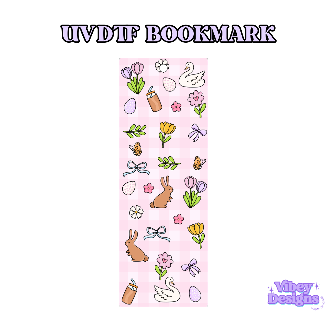 UV-DTF Bookmark Transfer - Bunny Spring