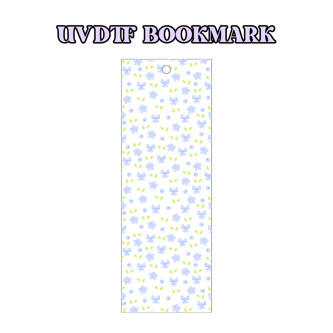 UV-DTF Bookmark Transfer BM68 - Blue Flowers