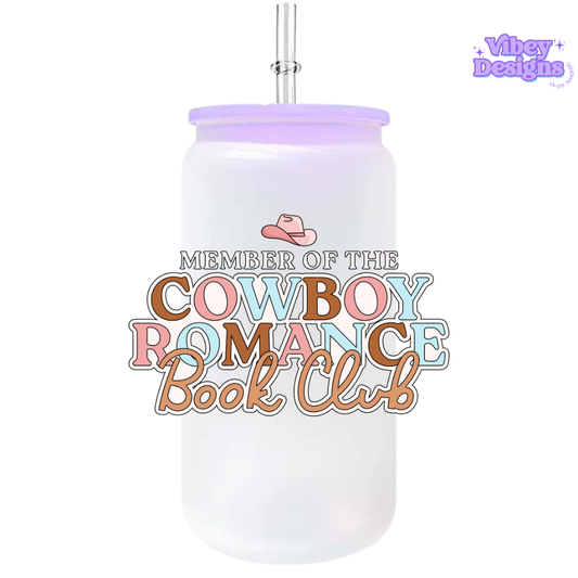 UV-DTF Transfer for Bottle, Glass, Mug, Diary - Member of the Cowboy Romance Book Club