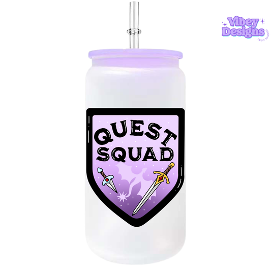 UV-DTF Transfer for Bottle, Glass, Mug, Diary - Quest Squad
