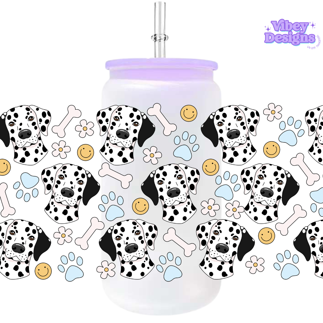 Uv Dtf Wrap For 16oz Libbey Glass - Dalmatians