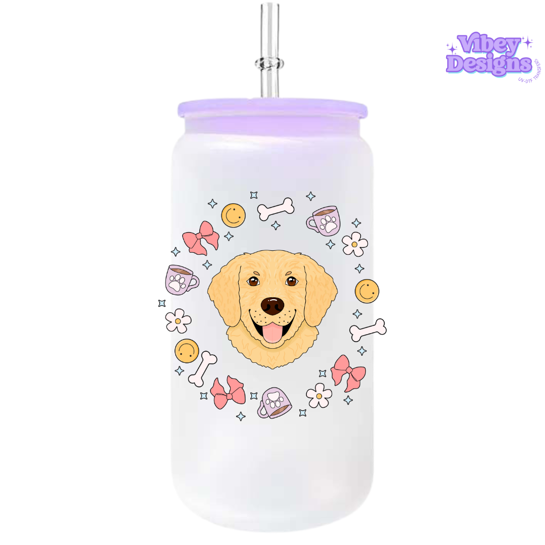 UV-DTF Transfer for Bottle, Glass, Mug, Diary - Golden Retreiver #2