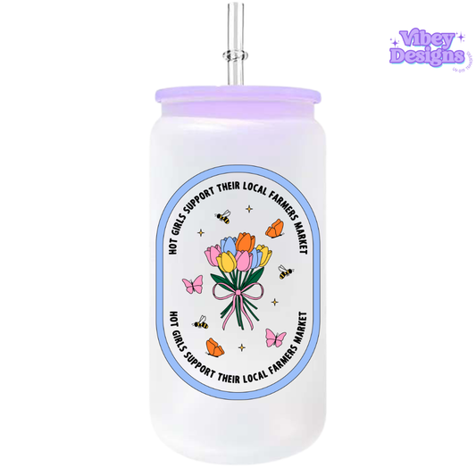 UV-DTF Transfer for Bottle, Glass, Mug, Diary - Support Local Farmers Market