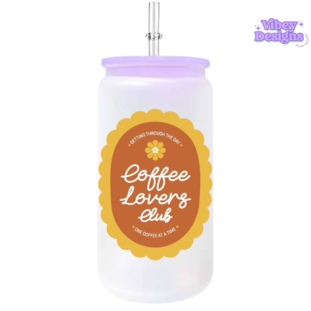 UV-DTF Transfer for Bottle, Glass, Mug, Diary - Coffee Lover Club