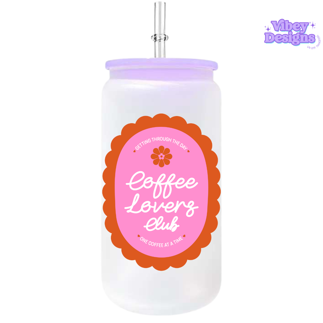 UV-DTF Transfer for Bottle, Glass, Mug, Diary - Coffee Lover Club