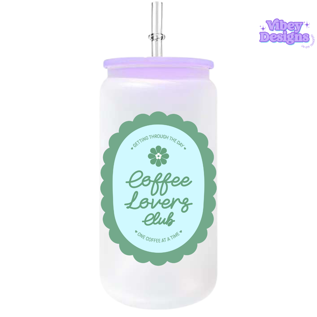 UV-DTF Transfer for Bottle, Glass, Mug, Diary - Coffee Lover Club