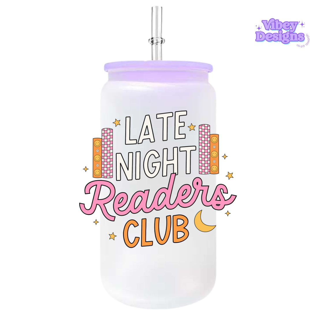 UV-DTF Transfer for Bottle, Glass, Mug, Diary - Late Night Reader