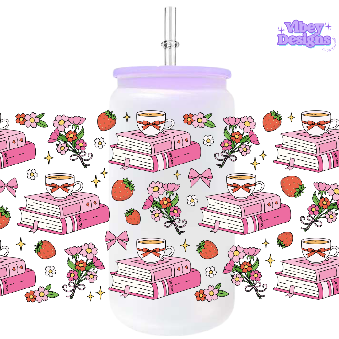Uv Dtf Wrap For 16oz Libbey Glass - #BK43 Just one more chapter