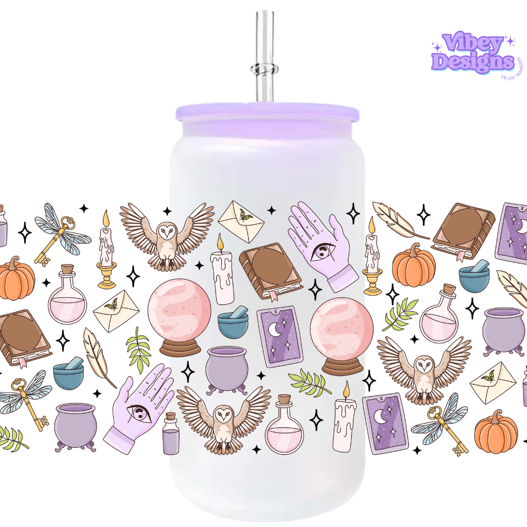 Uv Dtf Wrap For 16oz Libbey Glass - Magic Pattern