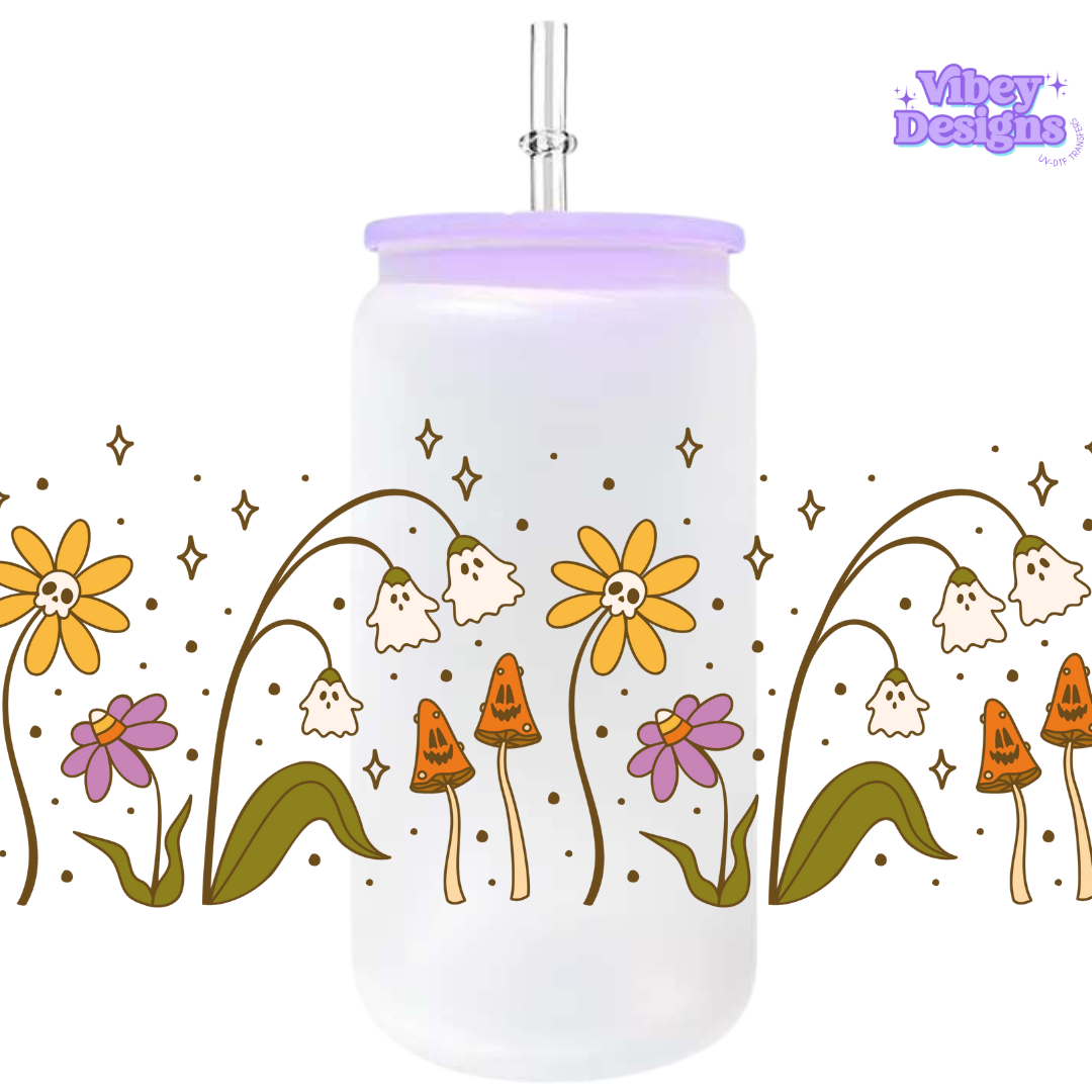 Uv Dtf Wrap For 16oz Libbey Glass - Ghost Garden